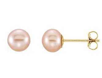 Yellow Pink Freshwater Cultured Pearl Earrings