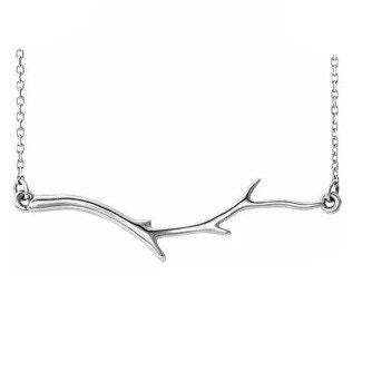 Sterling Silver Branch Bar 16-18" Necklace