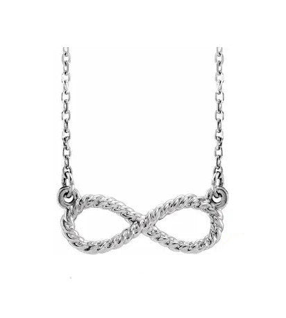 Sterling Silver Rope Infinity-Inspired 18" Necklace