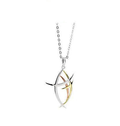 Yellow & Rose  Sterling Silver Walk Worthy 18" Necklace