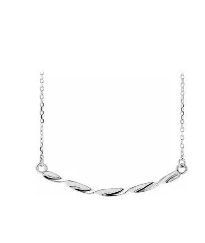 Sterling Silver Twisted Ribbon Bar 16-18" Necklace