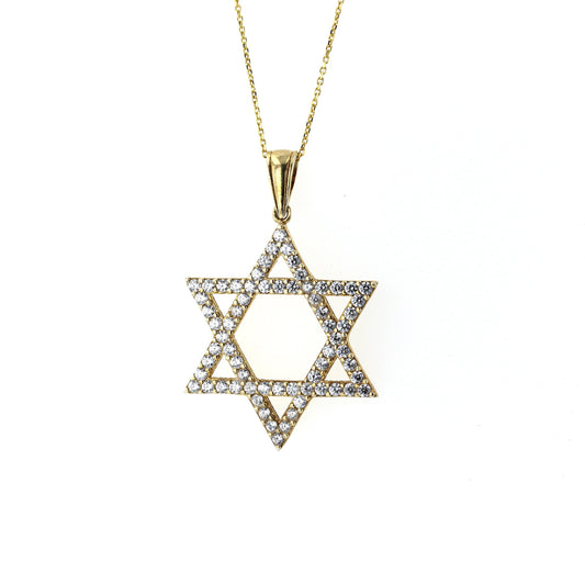 Sterling Silver Jewish Star Pendant Necklace