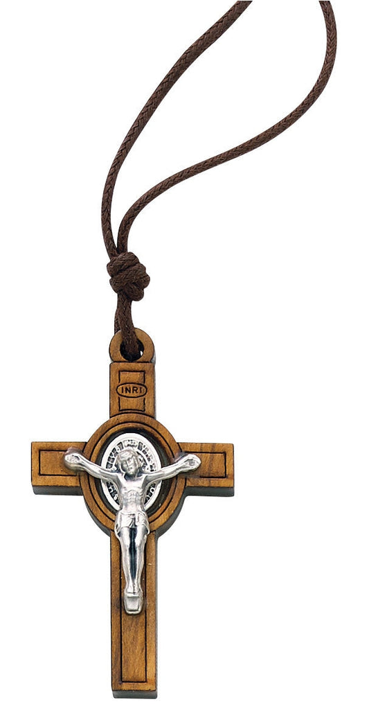 Olive Wood St. Benedict Pendant
