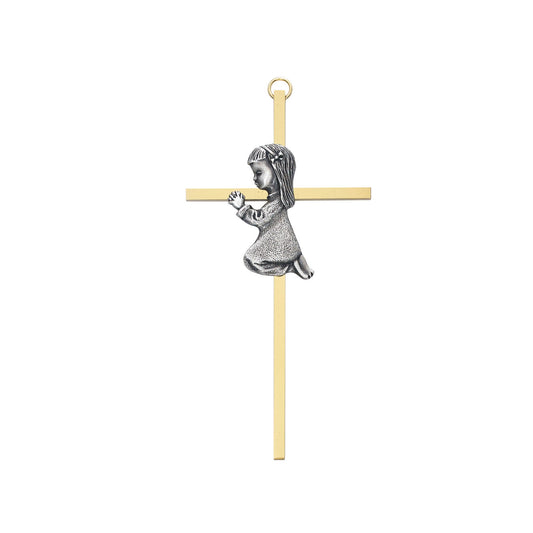 Two Tone Girl Wall Cross 6"