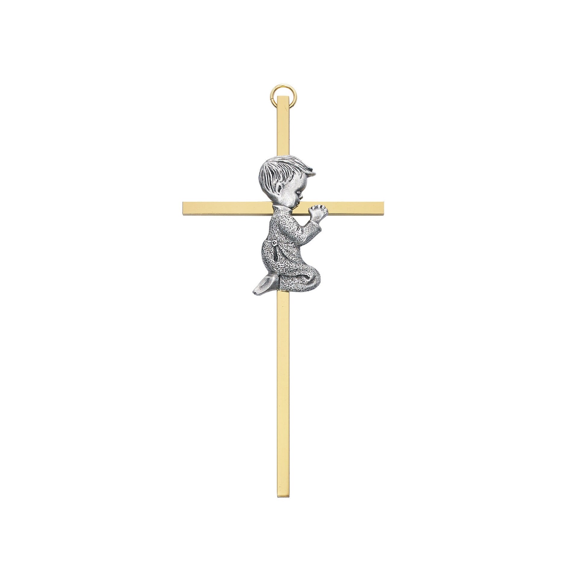 Two Tone Boy Wall Cross 6"