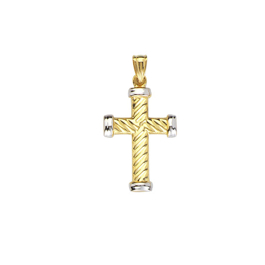 Yellow & White Gold Cross Pendant