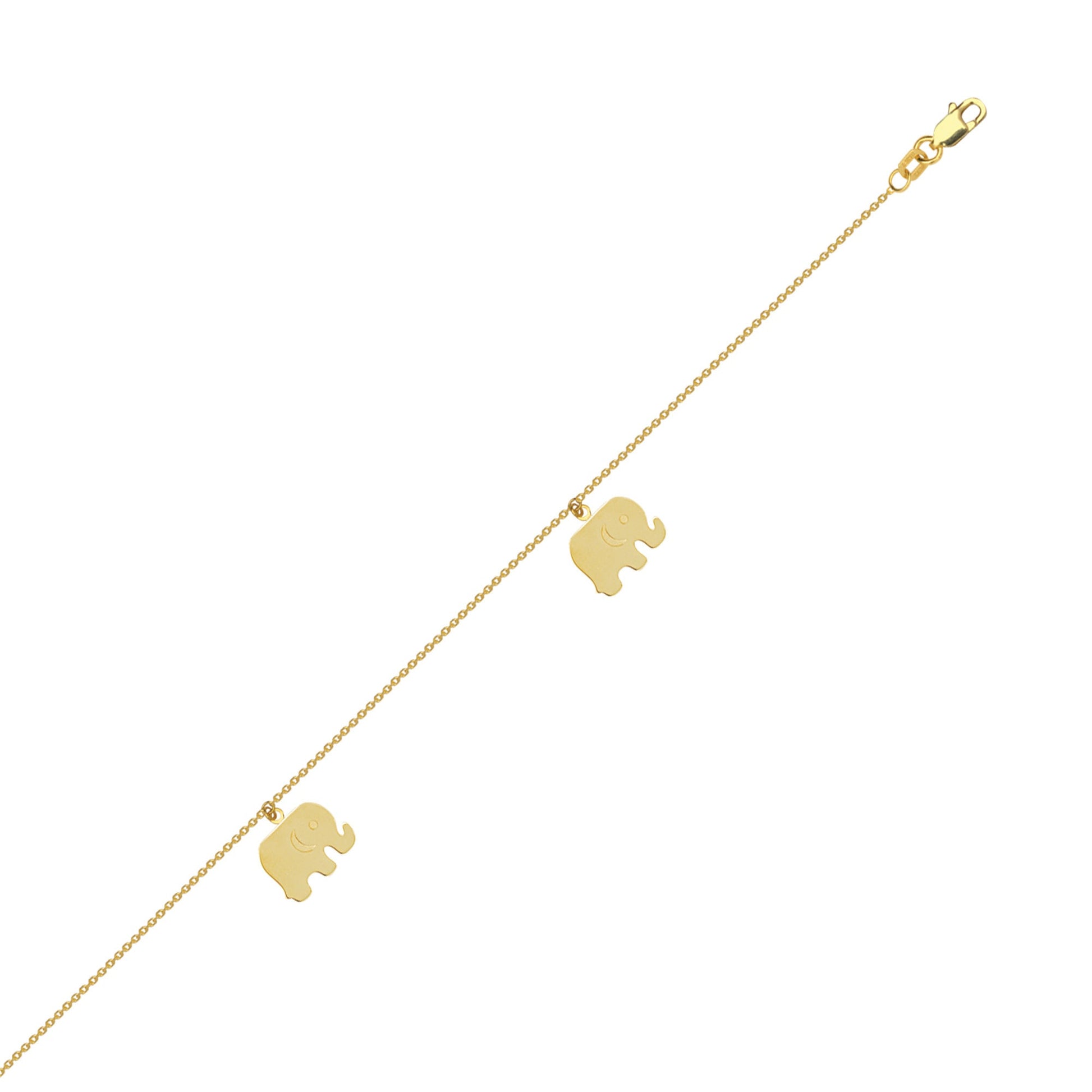 Yellow Gold Elephant Anklet