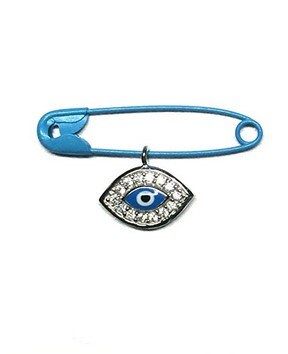 Silver Charms with Brass Safety Pin