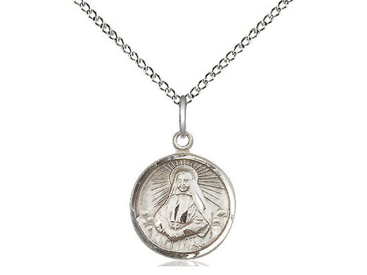 St Cabrini Sterling Silver Pendant on a 18 inch Sterling Silver Light Curb Chain.