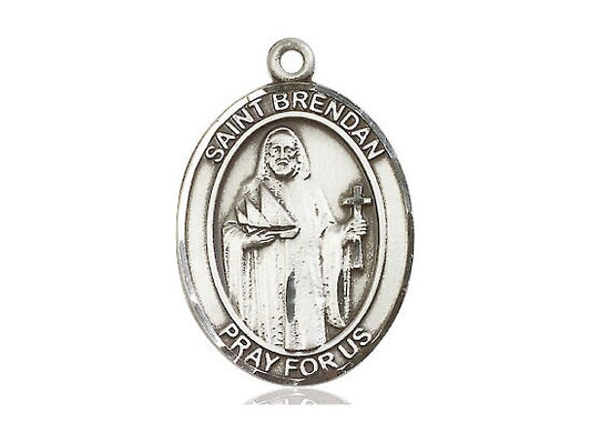 St Brendan the Navigator Sterling Silver Pendant (NO CHAIN)
