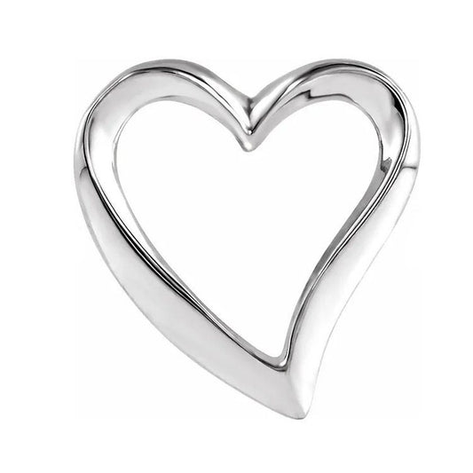 Sterling Silver Heart Slide Pendant