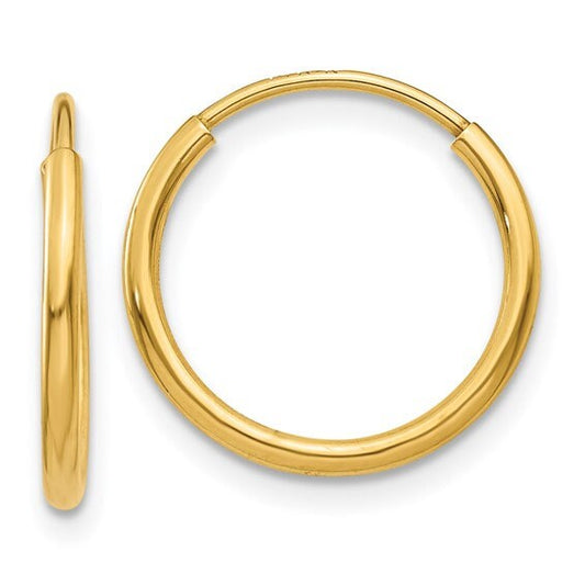 Yellow Gold Endless Hoop Earring