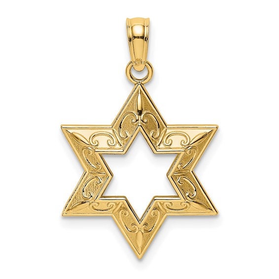 Textured Star Of David Charm