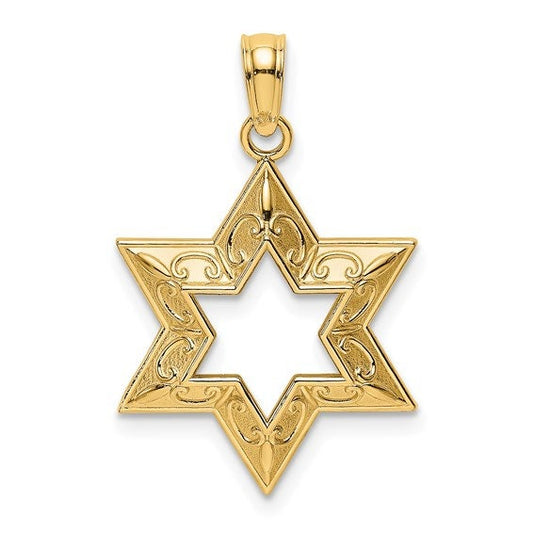 Textured Star Of David Charm