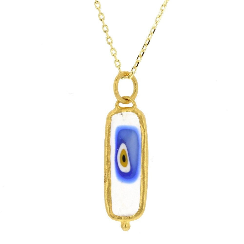 24Kt Multi Layered Silver Evil Eye Pendant