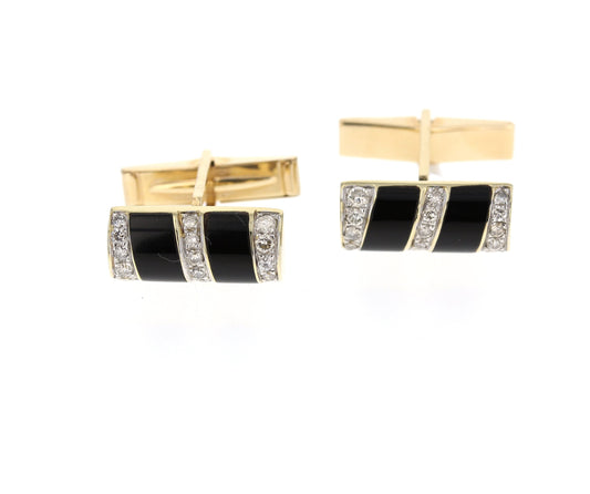 Yellow Gold Onyx Diamond