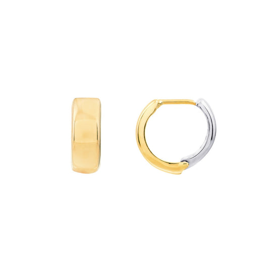 Two Tone Huggie Earrings