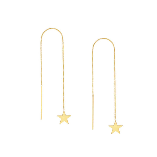 Flat Star Threader Earrings