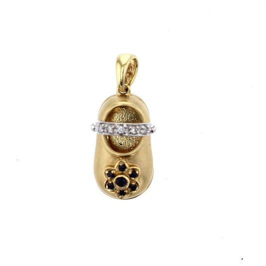  Gold Diamond & Colored Stone  shoe charm