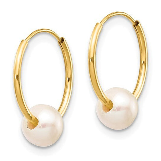Pearl Endless Hoop Earrings