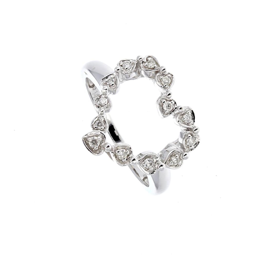 White G. Diamond Heart  Ring