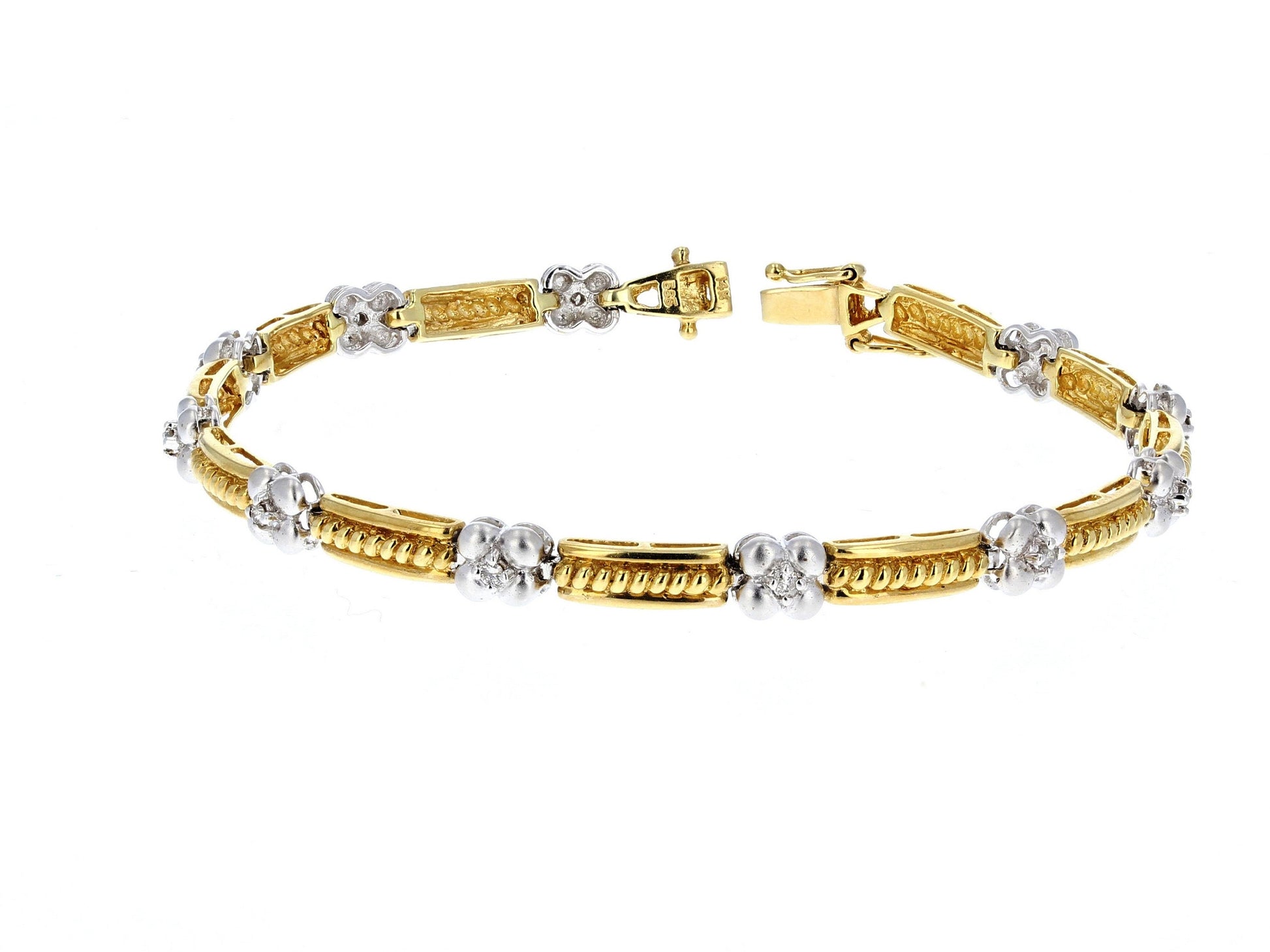Flower Yellow & White Gold  bracelet