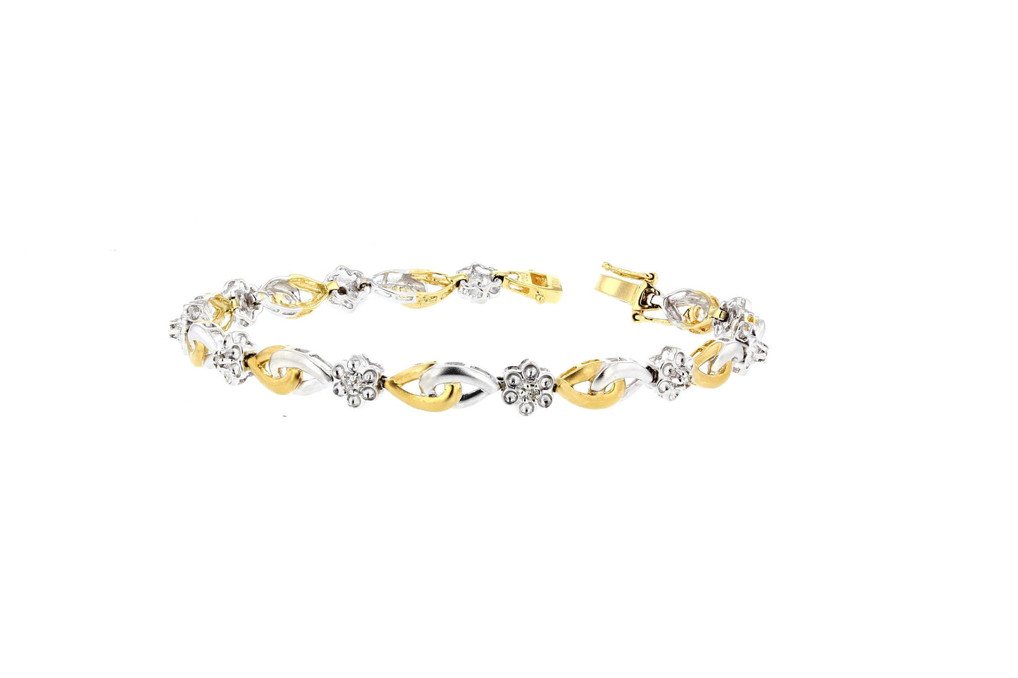  Yellow & White Gold  Flower bracelet