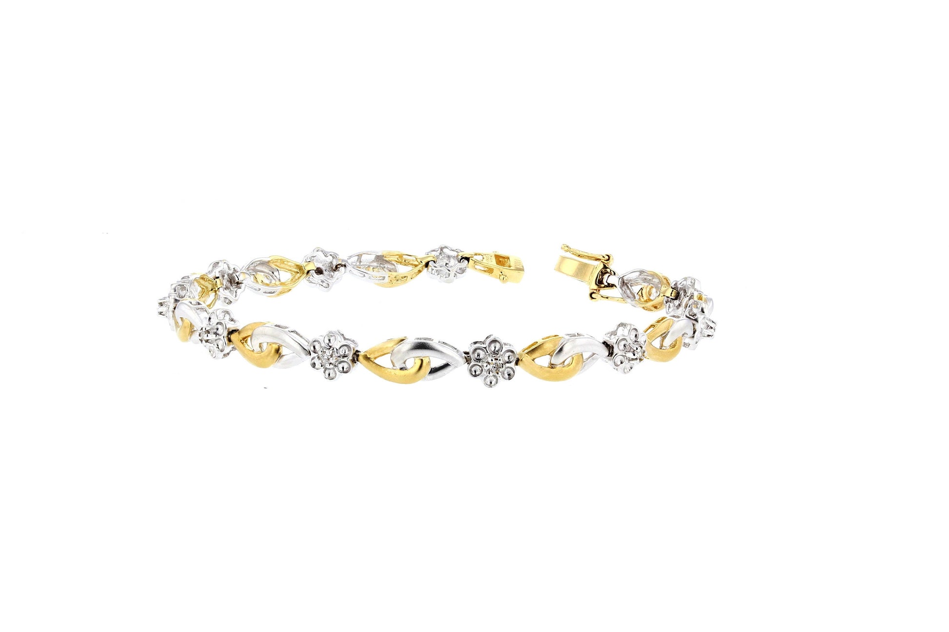  Yellow & White Gold  Flower bracelet