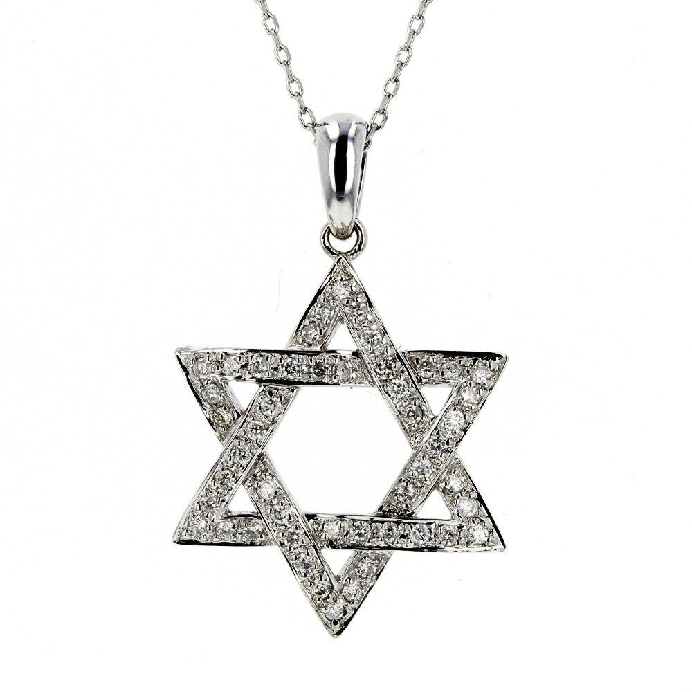 WG Diamond Star of David Pendant