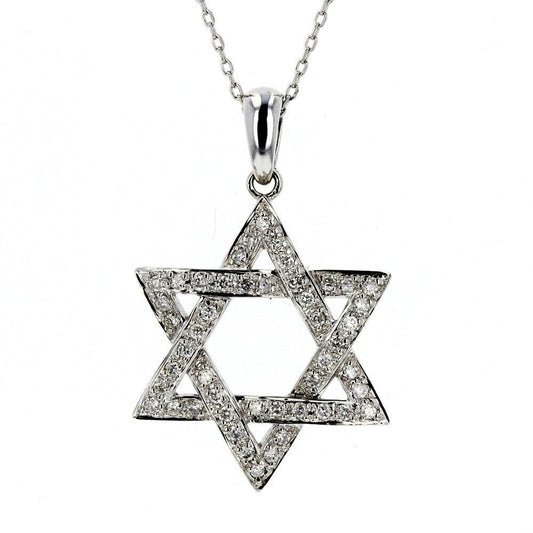 WG Diamond Star of David Pendant
