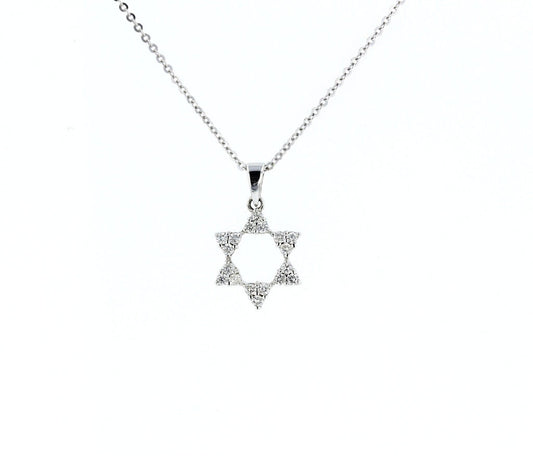 WG Small Diamond Star of David Pendant