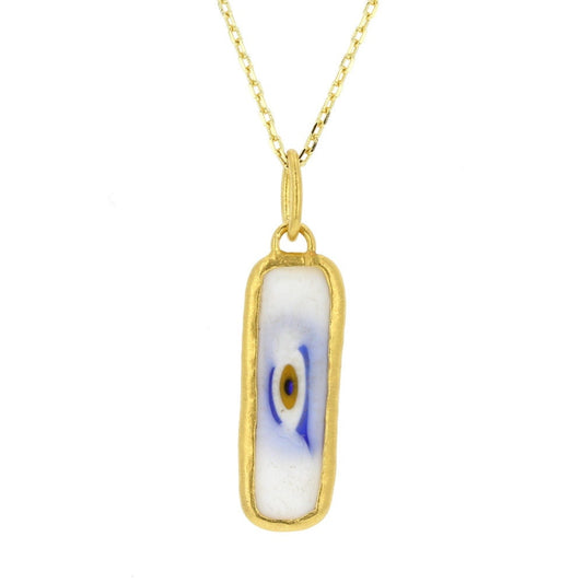 24Kt Hard Layered Silver Evil Eye Pendant