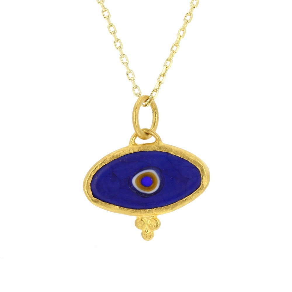 24Kt Full Layered Silver Evil Eye Pendant