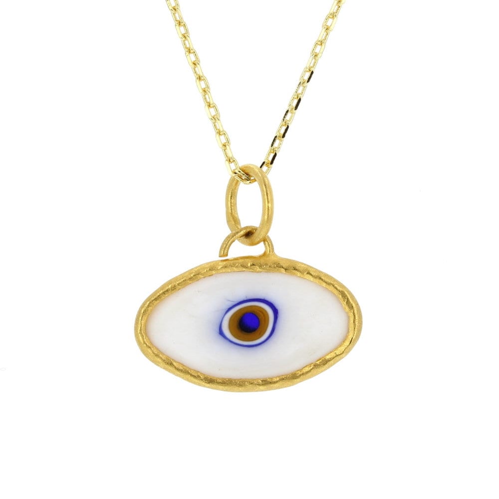 24Kt All-around Layered Silver Evil Eye Pendant