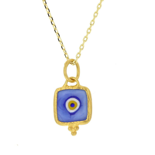 24Kt Top Layered Silver Evil Eye Pendant