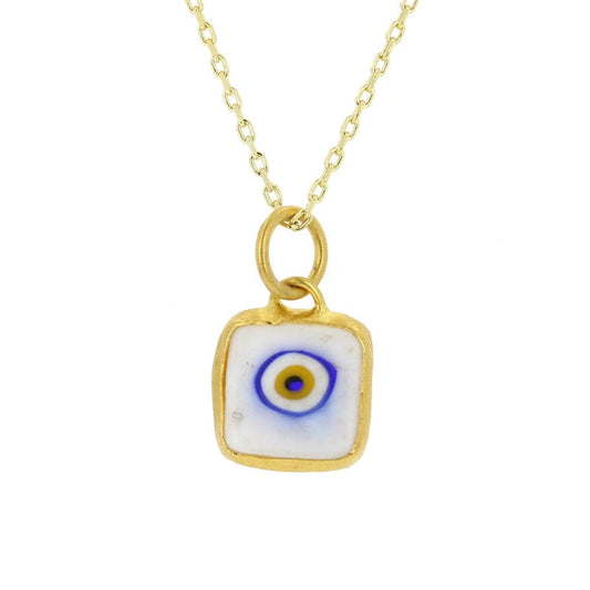 24Kt InLayered Silver Evil Eye Pendant