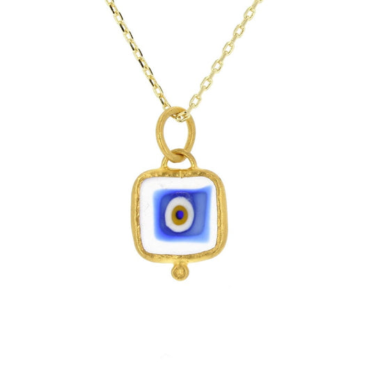 24Kt All Layered Silver Evil Eye Pendant