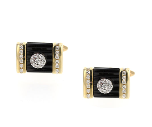 Yellow Gold Onyx Diamond