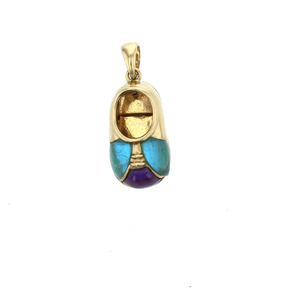  Gold Colored Stone  shoe charm
