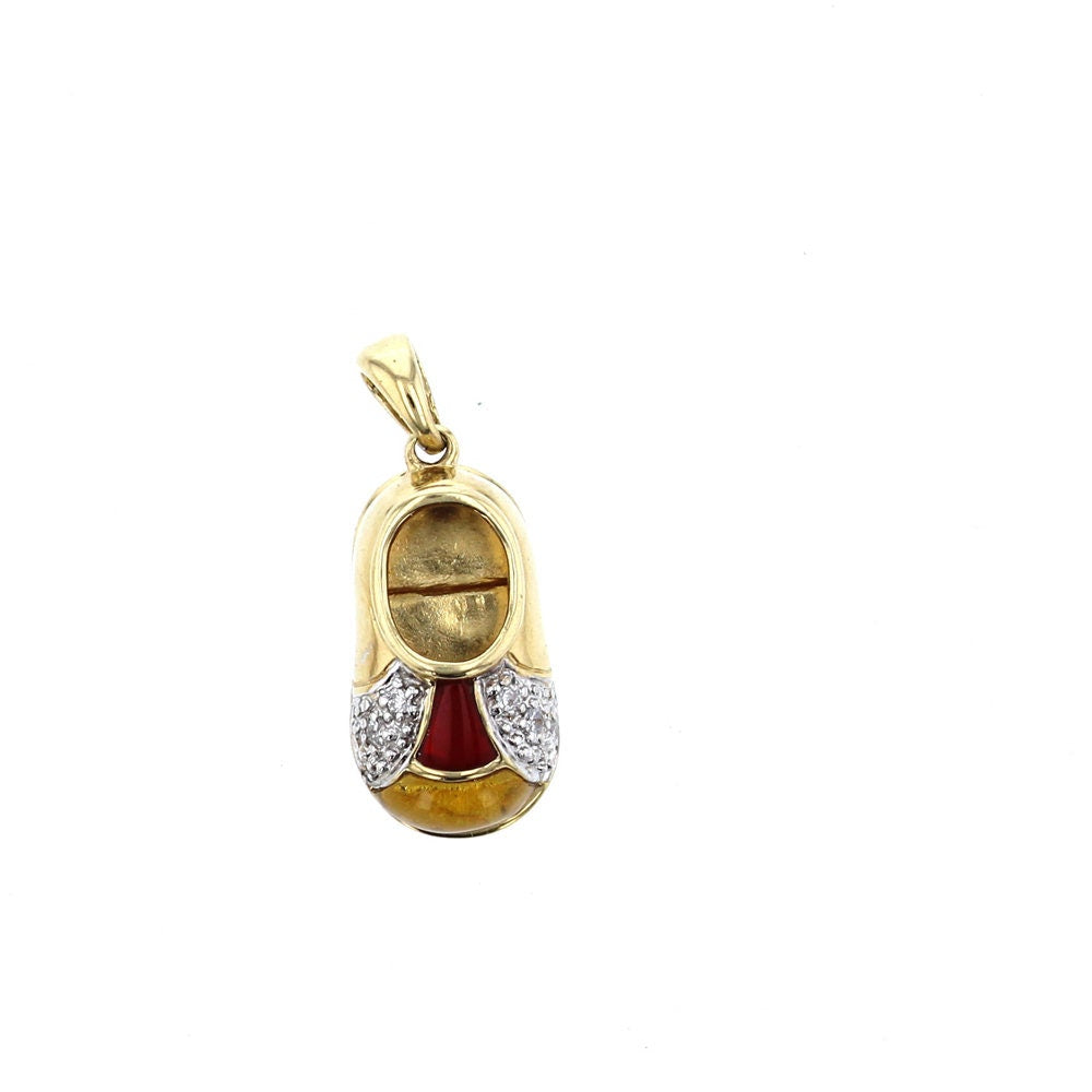  Gold Diamond & Colored Stone  shoe charm